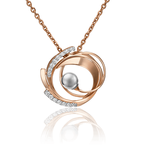 Подвеска декоративная Platina Jewellery, красное золото 585 проба, вставка фианит