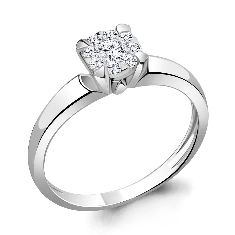 Кольцо помолвочное Aquamarine, белое золото 585 проба, вставка бриллиант (Aquamarine, Россия)