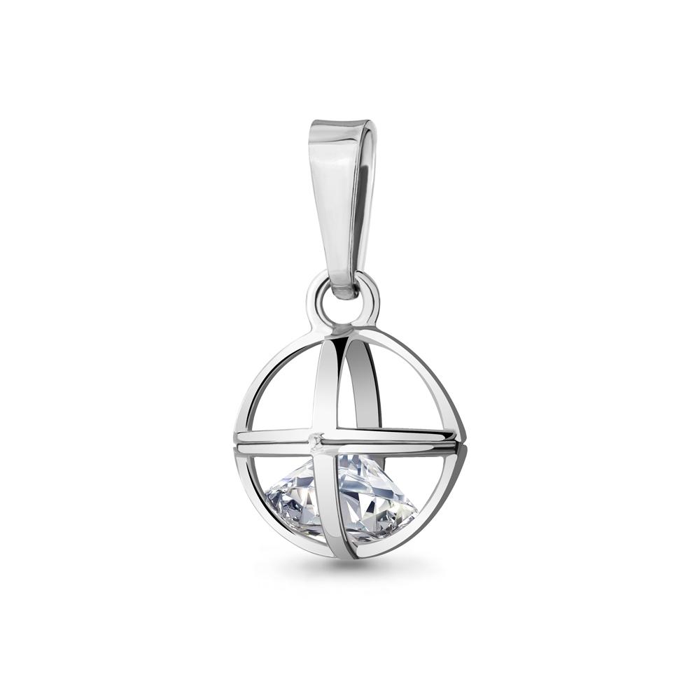 Подвеска декоративная Aquamarine,  серебро 925 проба, вставка фианит