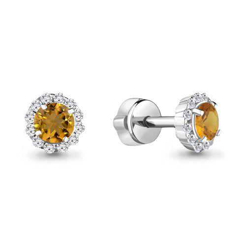 Серьги пусеты Aquamarine,  серебро 925 проба, вставка фианит (Aquamarine, Россия)