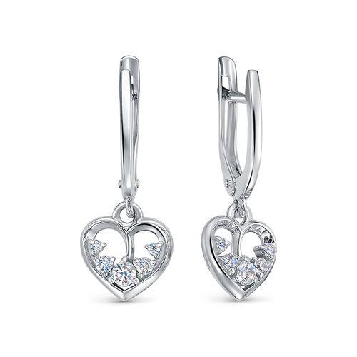 Серьги длинные Zlato,  серебро 925 проба, вставка фианит (Zlato, Россия)