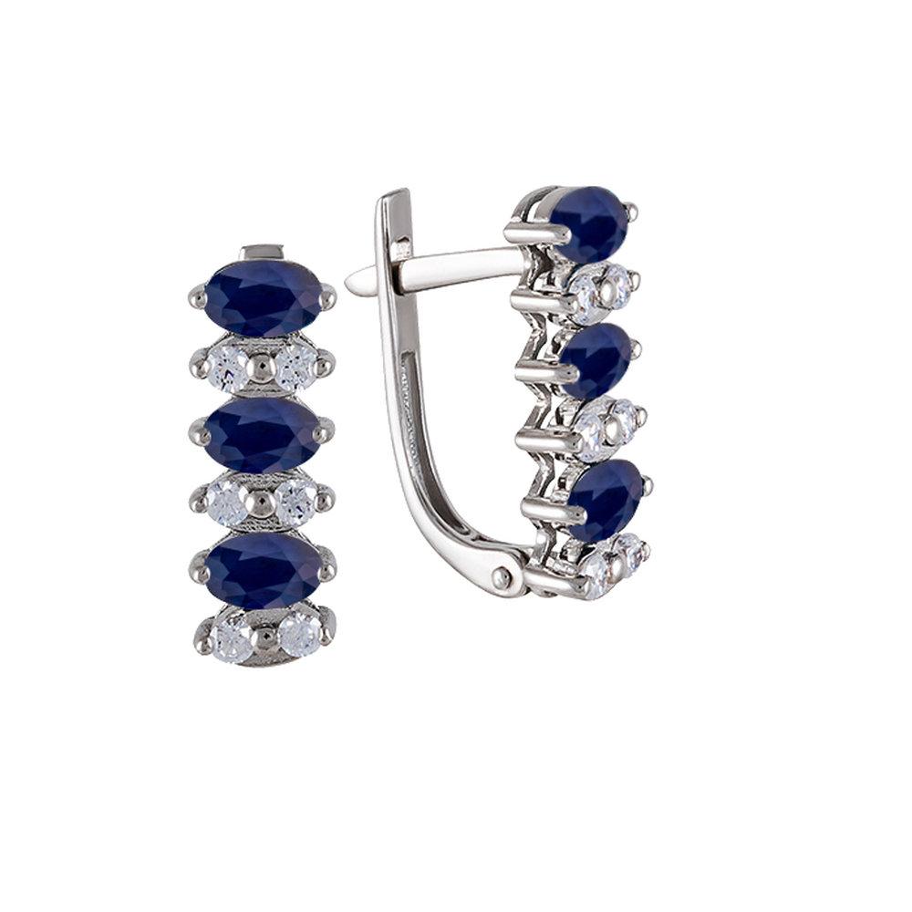 Серьги с английским замком,  серебро 925 проба (Россия)