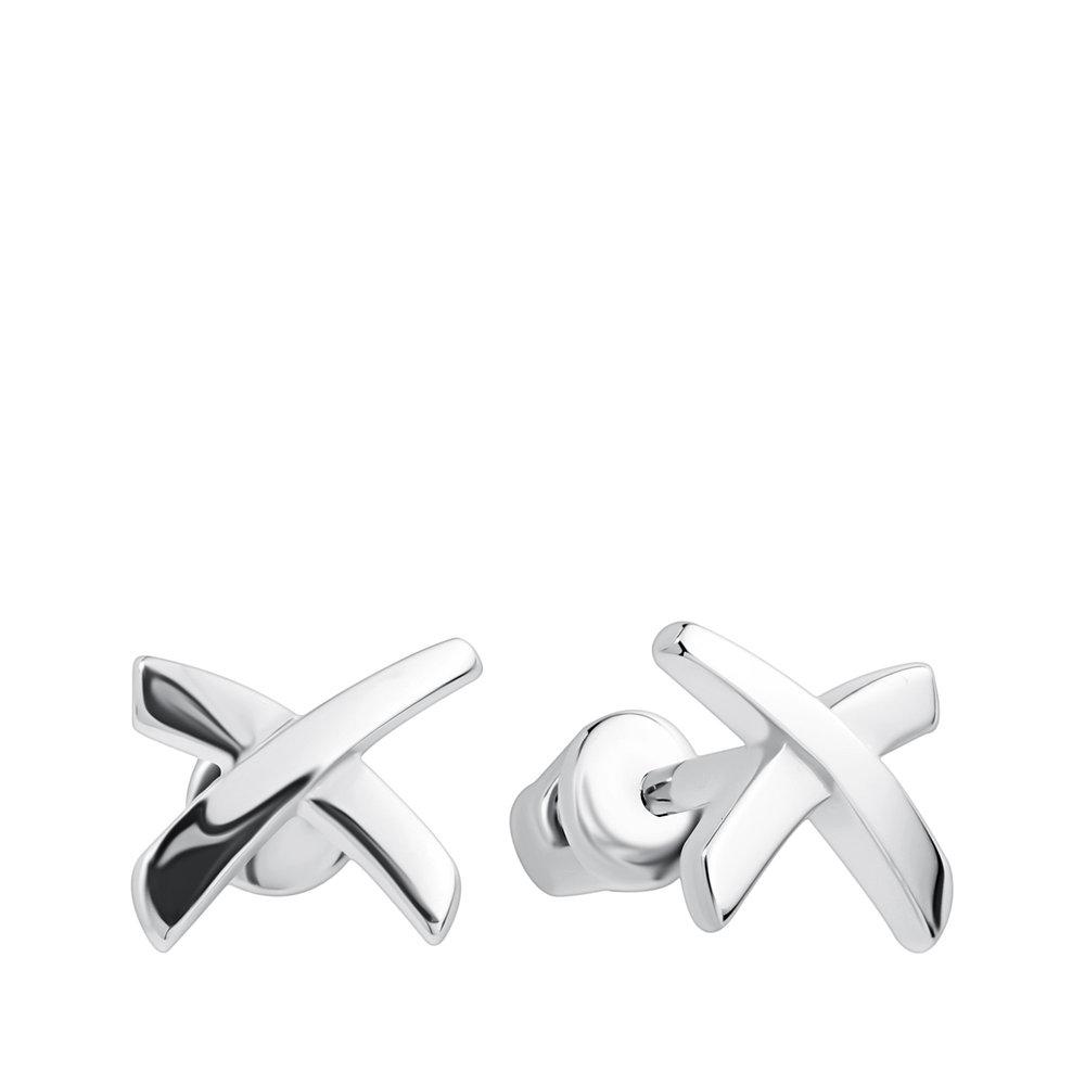 Серьги пусеты TALANT, белое золото 585 проба