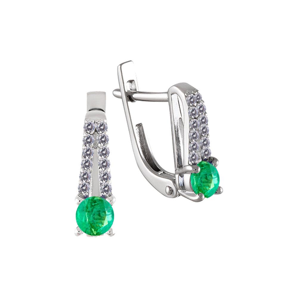 Серьги с английским замком,  серебро 925 проба (Россия)