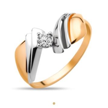 Кольцо декоративное SANIS,  золото 585 проба, вставка фианит (SANIS, Россия)