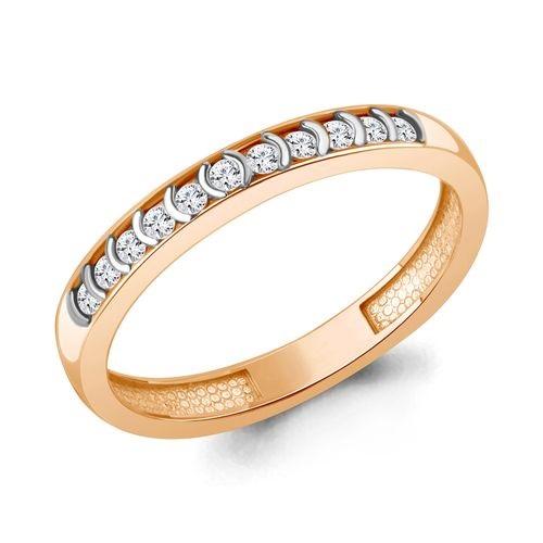 Кольцо декоративное Aquamarine, красное золото 585 проба, вставка бриллиант (Aquamarine, Россия)