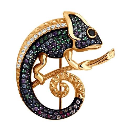 Брошь Sokolov и Diamant, красное золото 585 проба