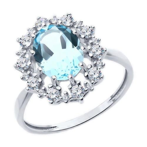 Кольцо декоративное Diamant,  серебро 925 проба, вставка топаз