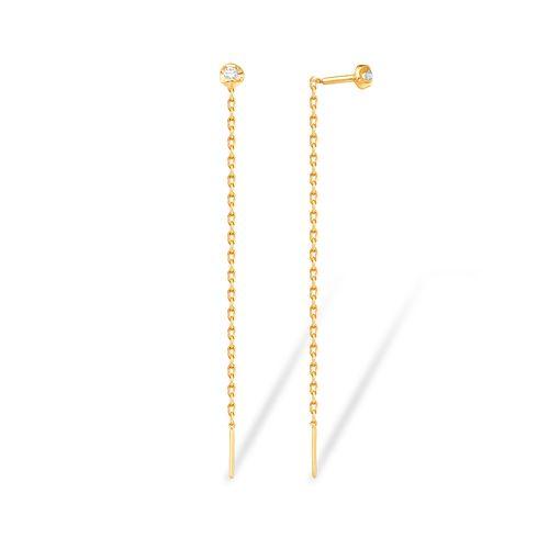 Серьги цепочки Efremov,  серебро 925 проба, вставка фианит (Efremov, Россия)