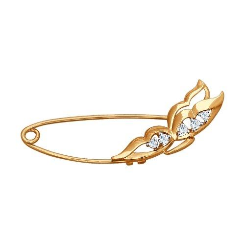 Булавка Sokolov и Diamant, красное золото 585 проба