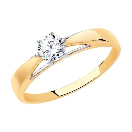 Кольцо помолвочное Sokolov и Diamant, красное золото 585 проба, вставка фианит