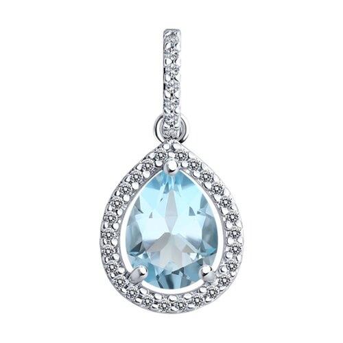 Подвеска декоративная Diamant,  серебро 925 проба, вставка топаз (Diamant, Россия)