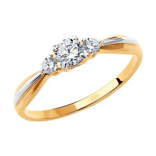 Кольцо помолвочное Sokolov и Diamant, красное золото 585 проба, вставка фианит (Sokolov и Diamant, Россия)