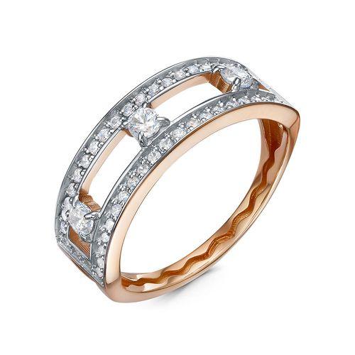 Кольцо декоративное 7 Карат, красное золото 585 проба, вставка фианит (7 Карат, Беларусь)