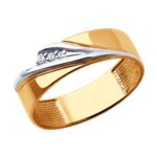 Кольцо декоративное SOKOLOV, красное золото 585 проба, вставка фианит (SOKOLOV, Россия)