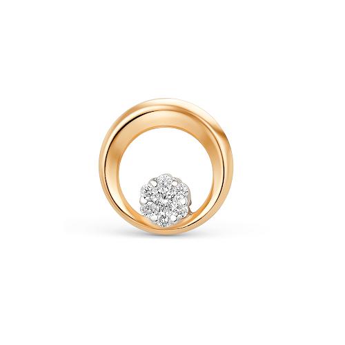 Подвеска шарм LUCKY DIAMOND, красное золото 585 проба, вставка бриллиант