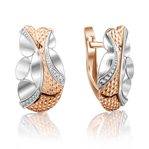 Серьги с английским замком Platina Jewelry, красное золото 585 проба (Platina Jewelry, Россия)