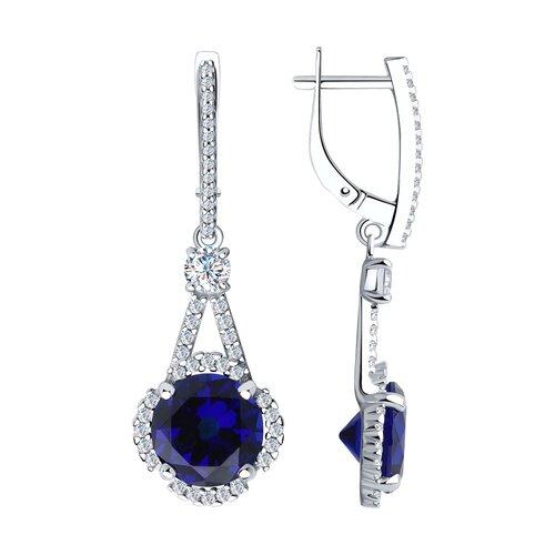 Серьги длинные Diamant,  серебро 925 проба, вставка фианит (Diamant, Россия)