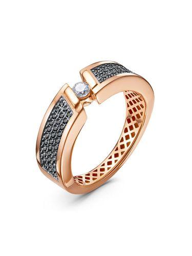 Кольцо помолвочное Berger, красное золото 585 проба, вставка фианит