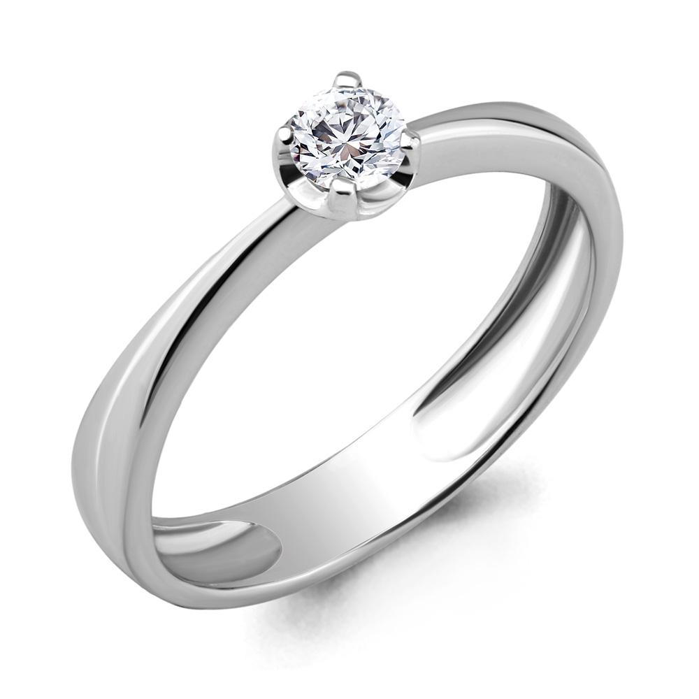 Кольцо помолвочное Aquamarine, белое золото 585 проба, вставка бриллиант (Aquamarine, Россия)