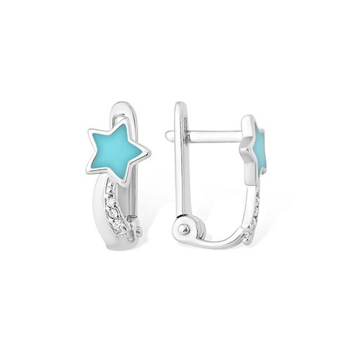 Серьги детские Efremov,  серебро 925 проба, вставка фианит (Efremov, Россия)