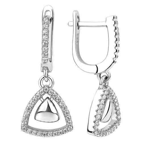 Серьги длинные JUVEDEL,  серебро 925 проба, вставка фианит (JUVEDEL, Россия)