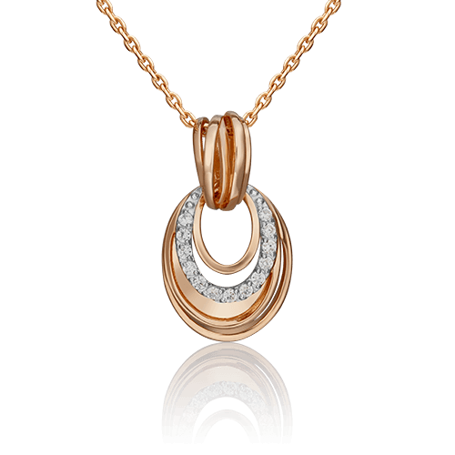 Подвеска декоративная Platina Jewelry, красное золото 585 проба, вставка фианит (Platina Jewelry, Россия)