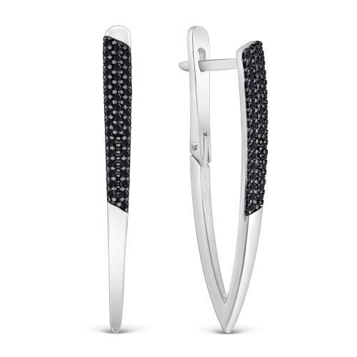 Серьги длинные Серебро России,  серебро 925 проба, вставка шпинель (Серебро России, Россия)