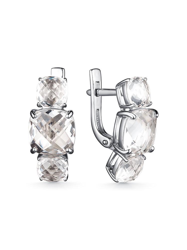 Серьги с английским замком, серебро 925 проба, вставка хрусталь (Россия) — от 457.21 руб. в сети магазинов 7 карат забронировать в магазине Серьги с английским замком, серебро 925 проба, вставка хрусталь (Россия)