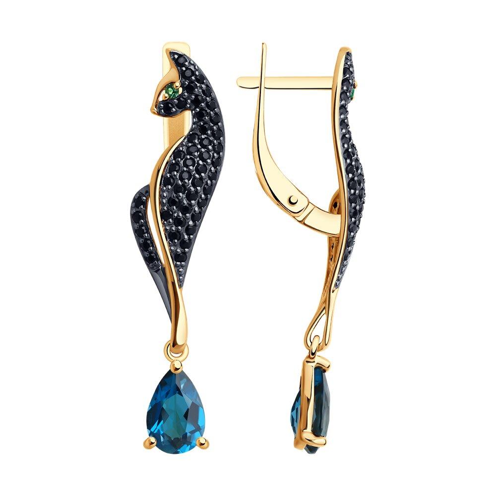 Серьги длинные SOKOLOV, красное золото 585 проба, вставка фианит/топаз (SOKOLOV, Россия) — от 1861.50 руб. в сети магазинов 7 карат забронировать в магазине Серьги длинные SOKOLOV, красное золото 585 проба, вставка фианит/топаз (SOKOLOV, Россия)