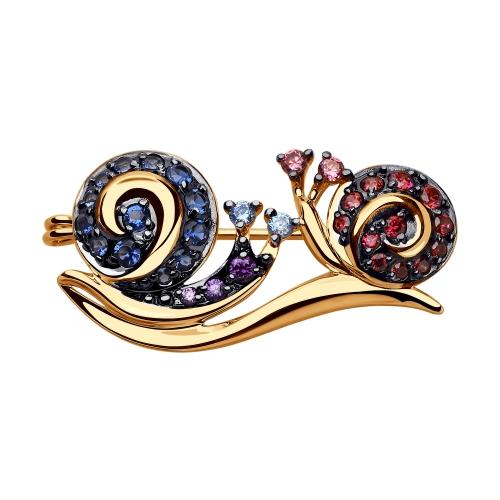 Брошь SOKOLOV, красное золото 585 проба (SOKOLOV, Россия) — от 1055.72 руб. в сети магазинов 7 карат забронировать в магазине Брошь SOKOLOV, красное золото 585 проба