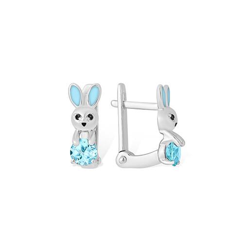 Серьги детские Efremov, серебро 925 проба, вставка фианит/эмаль (Efremov, Россия) — от 107.44 руб. в сети магазинов 7 карат забронировать в магазине Серьги детские Efremov, серебро 925 проба, вставка фианит/эмаль (Efremov, Россия)