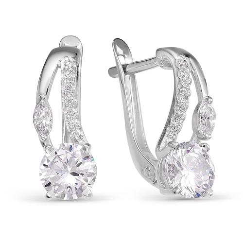 Серьги с английским замком Zlato, серебро 925 проба, вставка фианит (Zlato, Россия) — от 49.99 руб. в сети магазинов 7 карат забронировать в магазине Серьги с английским замком Zlato, серебро 925 проба, вставка фианит (Zlato, Россия)