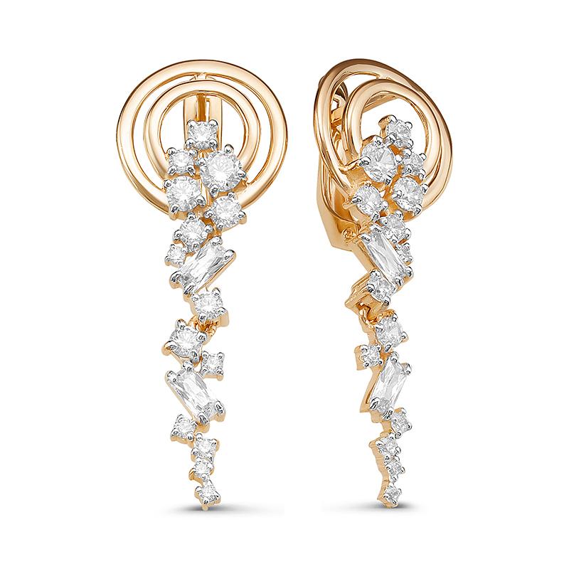 Серьги длинные DELTA, красное золото 585 проба, вставка фианит (DELTA, Россия) — от 2284.85 руб. в сети магазинов 7 карат забронировать в магазине Серьги длинные DELTA, красное золото 585 проба, вставка фианит (DELTA, Россия)