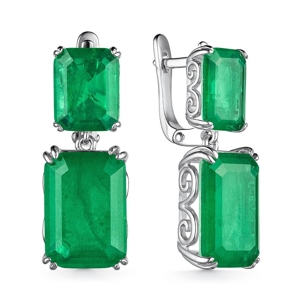 Серьги длинные,  серебро 925 проба, вставка изумруд (Россия) — от 332.89 руб. в сети магазинов 7 карат забронировать в магазине Серьги длинные,  серебро 925 проба, вставка изумруд (Россия)