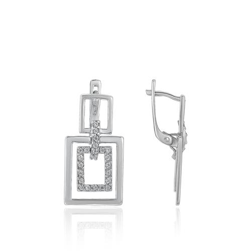 Серьги длинные, серебро 925 проба, вставка фианит (Россия) — от 252.33 руб. в сети магазинов 7 карат забронировать в магазине Серьги длинные, серебро 925 проба, вставка фианит (Россия)