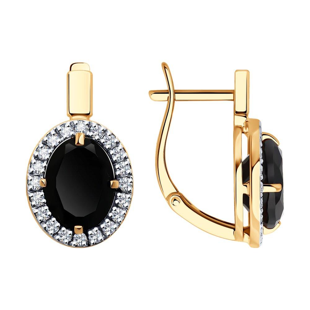 Серьги с английским замком SOKOLOV, красное золото 585 проба, вставка фианит/агат (SOKOLOV, Россия) — от 2193.00 руб. в сети магазинов 7 карат забронировать в магазине Серьги с английским замком SOKOLOV, красное золото 585 проба, вставка фианит/агат (SOKOLOV, Россия)