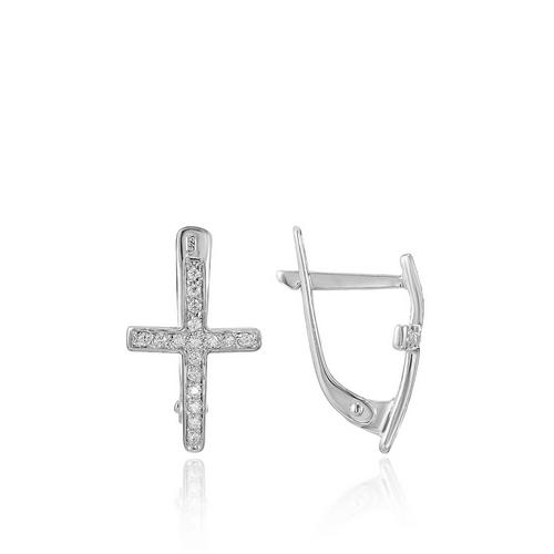 Серьги с английским замком, серебро 925 проба, вставка фианит (Россия) — от 130.35 руб. в сети магазинов 7 карат забронировать в магазине Серьги с английским замком, серебро 925 проба, вставка фианит (Россия)