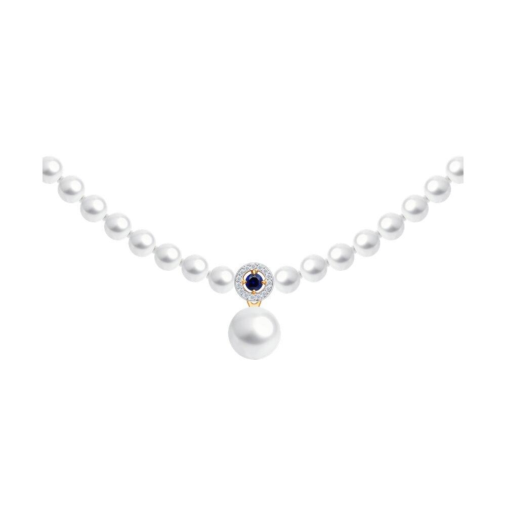 Колье, красное золото 585 проба, вставка фианит/жемчуг/корунд (Россия) — от 2142.21 руб. в сети магазинов 7 карат забронировать в магазине Колье, красное золото 585 проба, вставка фианит/жемчуг/корунд