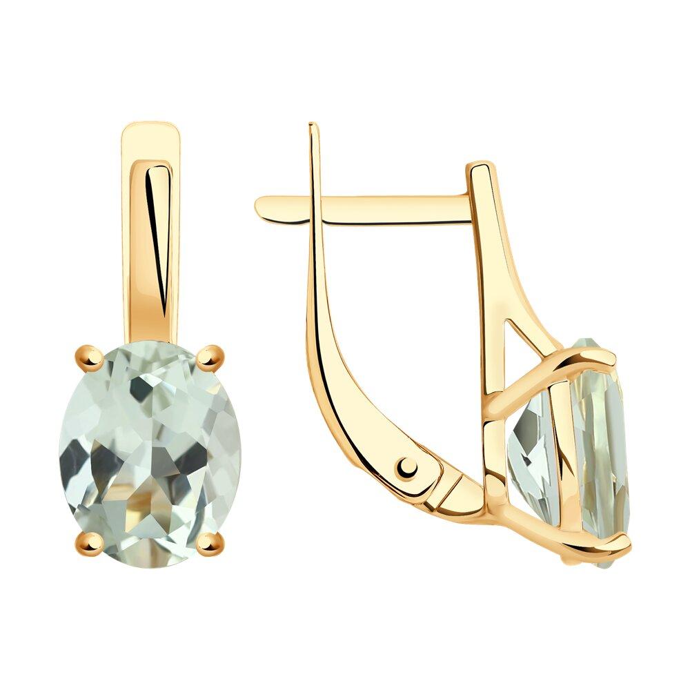 Серьги с английским замком, красное золото 585 проба, вставка аметист (Россия) — от 1621.62 руб. в сети магазинов 7 карат забронировать в магазине Серьги с английским замком, красное золото 585 проба, вставка аметист (Россия)