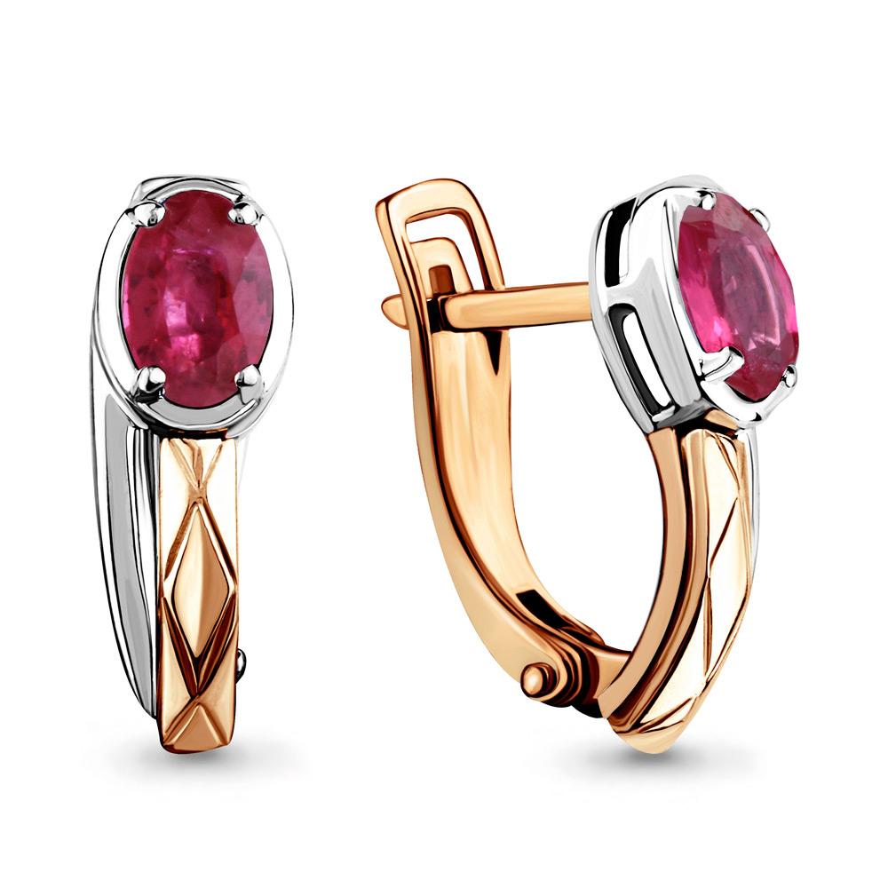 Серьги с английским замком Aquamarine, красное золото 585 проба, вставка рубин (Aquamarine, Россия) — от 2351.49 руб. в сети магазинов 7 карат забронировать в магазине Серьги с английским замком Aquamarine, красное золото 585 проба, вставка рубин