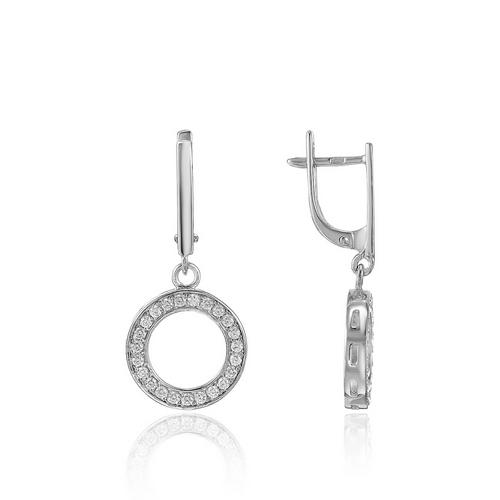 Серьги с английским замком, серебро 925 проба, вставка фианит (Россия) — от 280.58 руб. в сети магазинов 7 карат забронировать в магазине Серьги с английским замком, серебро 925 проба, вставка фианит (Россия)