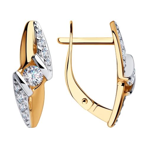 Серьги с английским замком SOKOLOV, красное золото 585 проба, вставка фианит (SOKOLOV, Россия) — от 1331.13 руб. в сети магазинов 7 карат забронировать в магазине Серьги с английским замком SOKOLOV, красное золото 585 проба, вставка фианит (SOKOLOV, Россия)