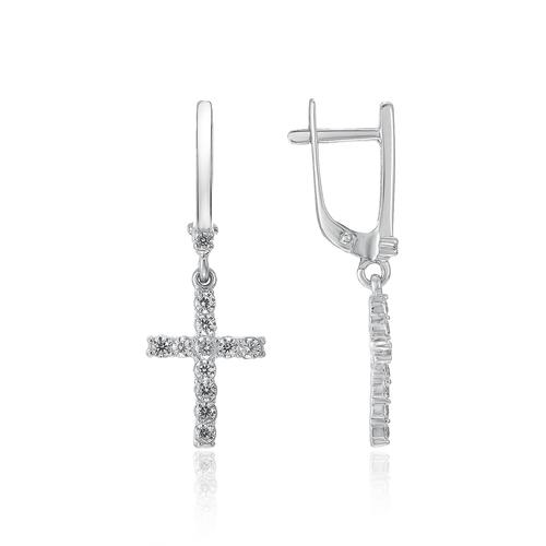 Серьги длинные, серебро 925 проба, вставка фианит (Россия) — от 193.77 руб. в сети магазинов 7 карат забронировать в магазине Серьги длинные, серебро 925 проба, вставка фианит (Россия)