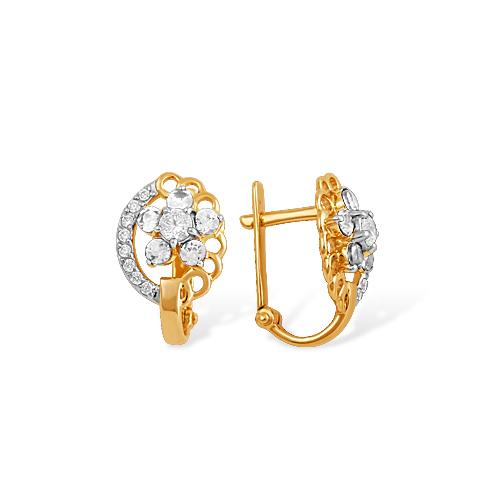 Серьги с английским замком Efremov, красное золото 585 проба, вставка фианит (Efremov, Россия) — от 1081.22 руб. в сети магазинов 7 карат забронировать в магазине Серьги с английским замком Efremov, красное золото 585 проба, вставка фианит (Efremov, Россия)