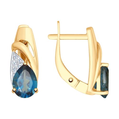 Серьги с английским замком SOKOLOV, красное золото 585 проба, вставка фианит/топаз (SOKOLOV, Россия) — от 1458.64 руб. в сети магазинов 7 карат забронировать в магазине Серьги с английским замком SOKOLOV, красное золото 585 проба, вставка фианит/топаз (SOKOLOV, Россия)