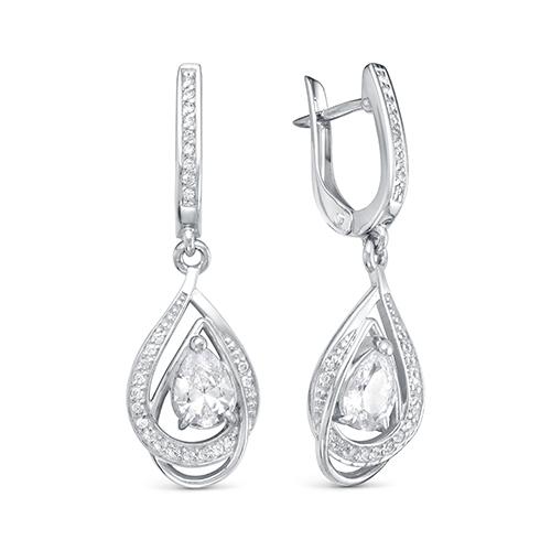 Серьги длинные Zlato, серебро 925 проба, вставка фианит (Zlato, Россия) — от 226.22 руб. в сети магазинов 7 карат забронировать в магазине Серьги длинные Zlato, серебро 925 проба, вставка фианит