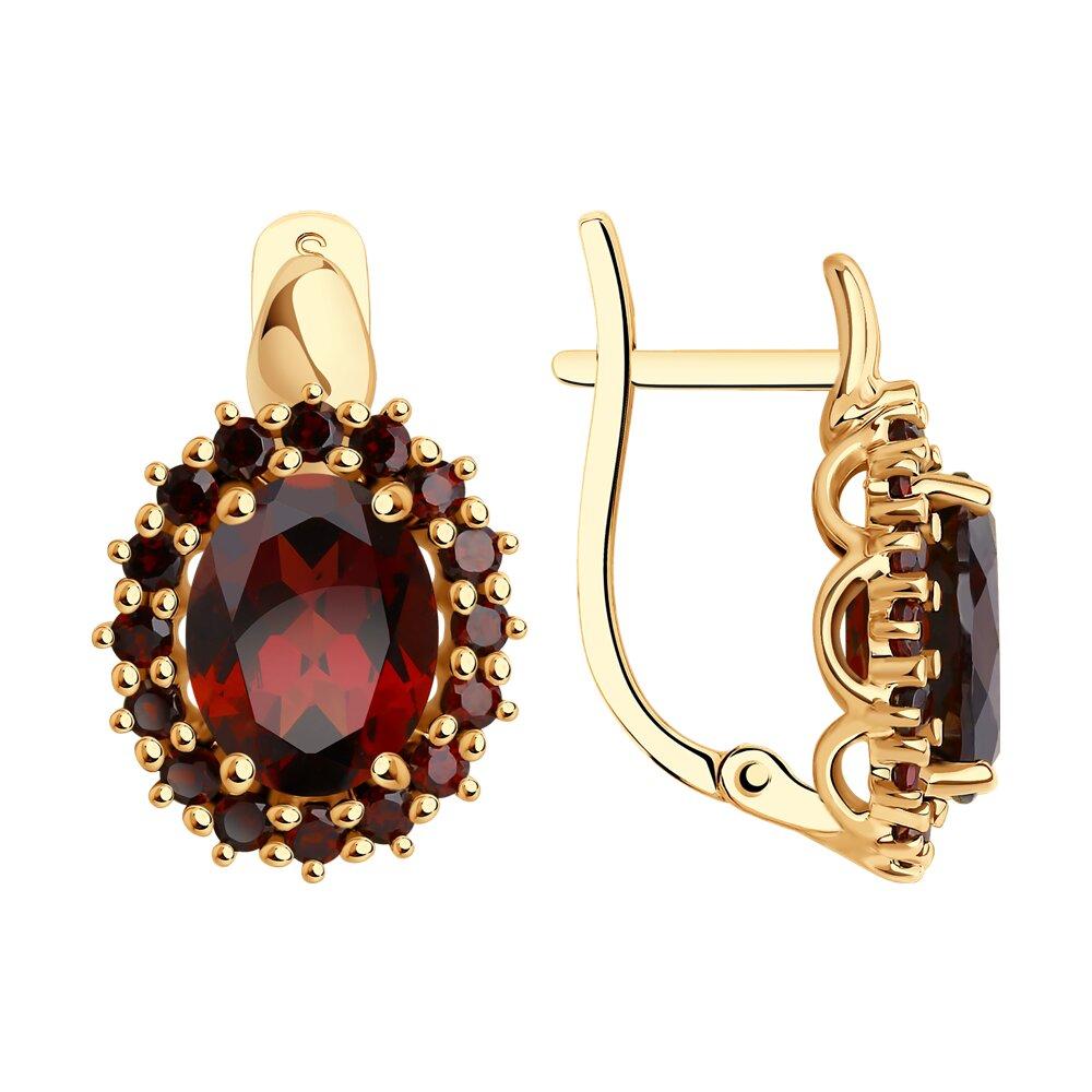 Серьги с английским замком, красное золото 585 проба, вставка гранат (Россия) — от 2488.86 руб. в сети магазинов 7 карат забронировать в магазине Серьги с английским замком, красное золото 585 проба, вставка гранат (Россия)