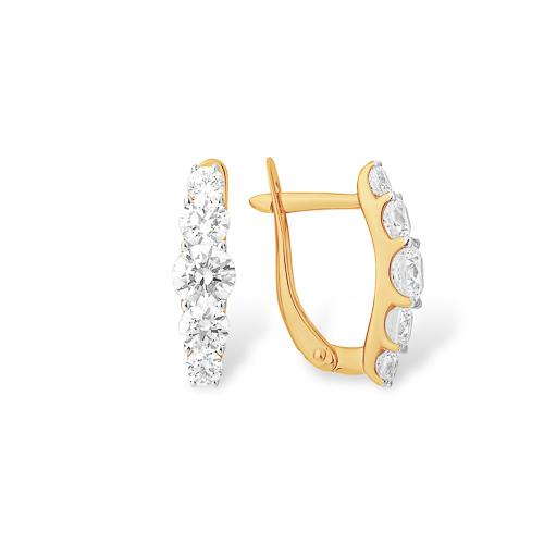 Серьги с английским замком Efremov, красное золото 585 проба, вставка фианит (Efremov, Россия) — от 1601.44 руб. в сети магазинов 7 карат забронировать в магазине Серьги с английским замком Efremov, красное золото 585 проба, вставка фианит (Efremov, Россия)