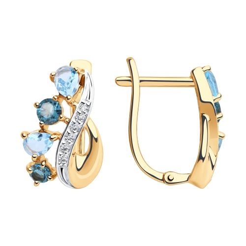 Серьги с английским замком SOKOLOV, красное золото 585 проба, вставка фианит/топаз (SOKOLOV, Россия) — от 1662.64 руб. в сети магазинов 7 карат забронировать в магазине Серьги с английским замком SOKOLOV, красное золото 585 проба, вставка фианит/топаз (SOKOLOV, Россия)